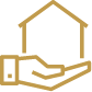 CF Icon Care | icon of a hand holding a house up